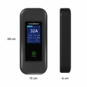 Wymiary przenośnej ładowarki EV ST-T301 - 24 x 10 x 6 cm Wymiary kontrolera przenośnej ładowarki do samochodu elektrycznego ST-T301 - 24 x 10 x 6 cm, ekran LCD 2,8" z wyświetlaniem prądu, napięcia i mocy