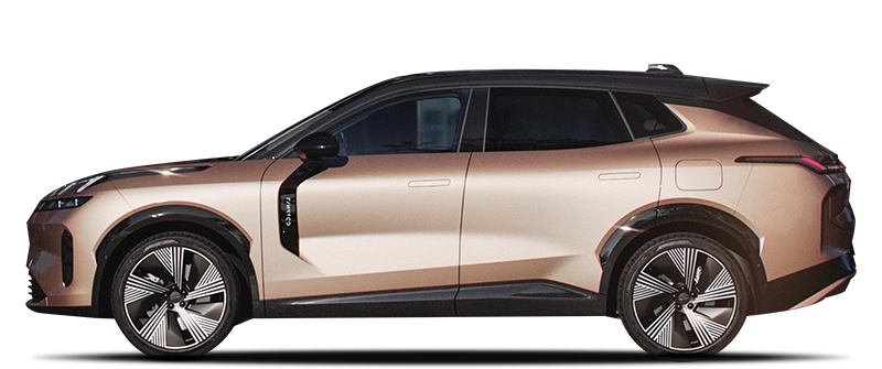 Lynk & Co 08 z profilu - SUV plug-in o mocy 345 KM z baterią 39,6 kWh, trójfazową ładowarką pokładową 11 kW i ładowaniem DC 85 kW