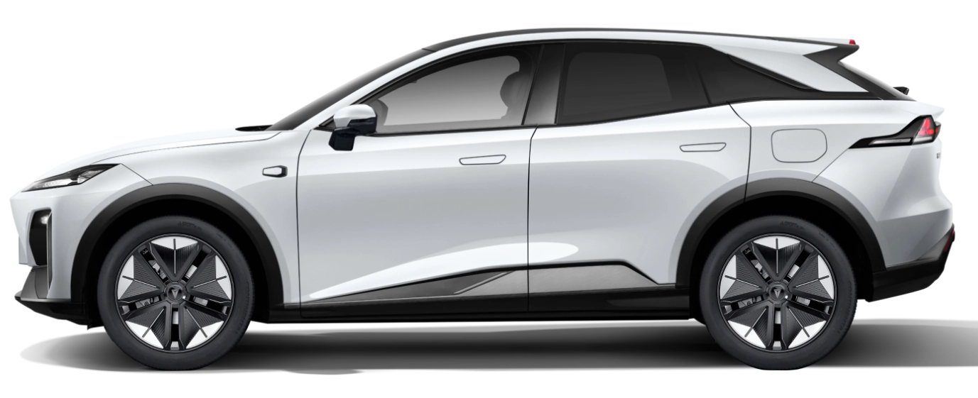 Changan Deepal S07 2026 z profilu - elektryczny SUV segmentu D z baterią NCM 79,97 kWh, ładowaniem AC 11 kW Type 2 i DC 93 kW CCS2