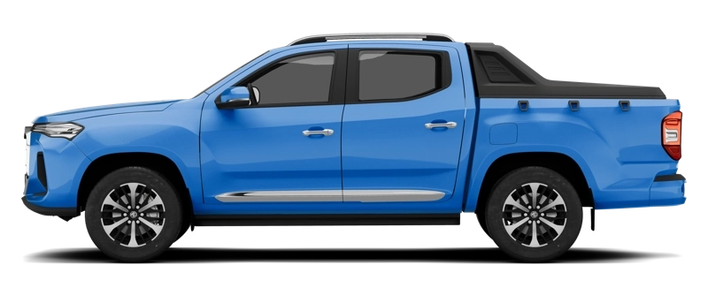 Maxus T90 EV - elektryczny pickup z podwójną kabiną, baterią LFP 88,55 kWh, trójfazowym ładowaniem AC 11 kW przez Type 2 i DC 80 kW przez CCS2