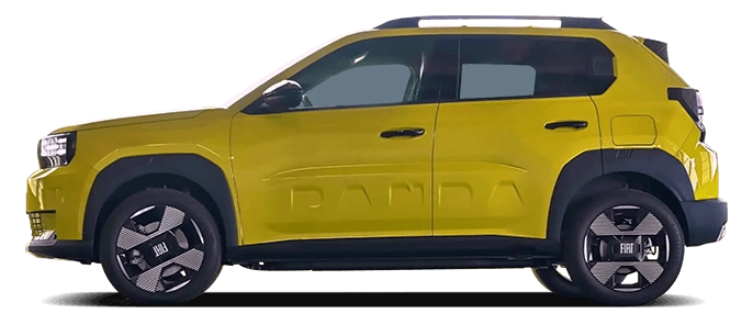 Fiat Grande Panda Electric z profilu - miejski elektryk z baterią LFP 44 kWh, jednofazową ładowarką pokładową 7,4 kW i ładowaniem DC do 100 kW