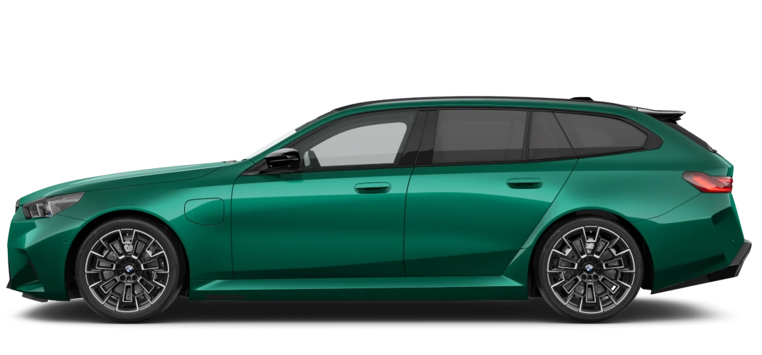 BMW M5 Touring z boku - kombi hybrydowe plug-in 727 KM z tą samą baterią 18,6 kWh i ładowaniem AC 11 kW co Limuzyna