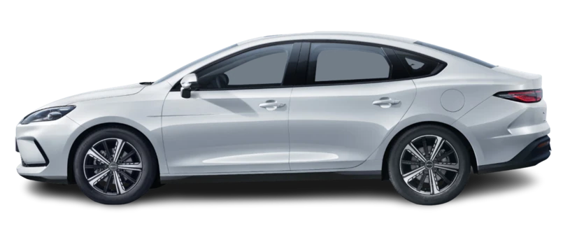 BYD Seal 5 DM-i z profilu - sedan plug-in z baterią 18,3 kWh i jednofazową ładowarką pokładową 6,6 kW Type 2