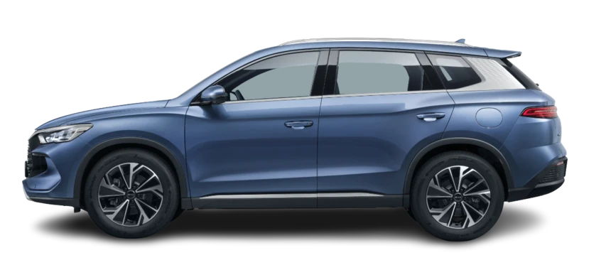 BYD Sealion 5 DM-i 2026 z profilu - kompaktowy SUV plug-in z baterią 18,3 kWh i jednofazową ładowarką pokładową 3,3 kW Type 2