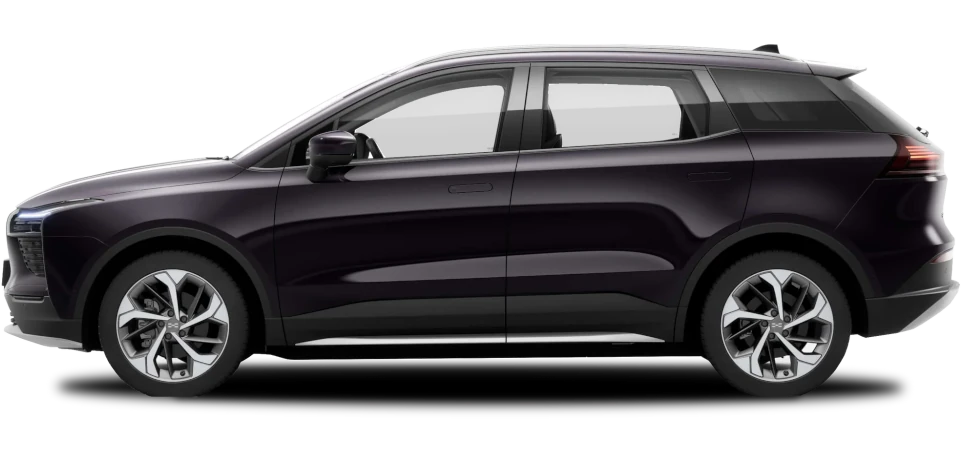 Aiways U5 z profilu - elektryczny SUV z baterią 63 kWh, ładowaniem AC przez Type 2 i szybkim ładowaniem DC 90 kW CCS2